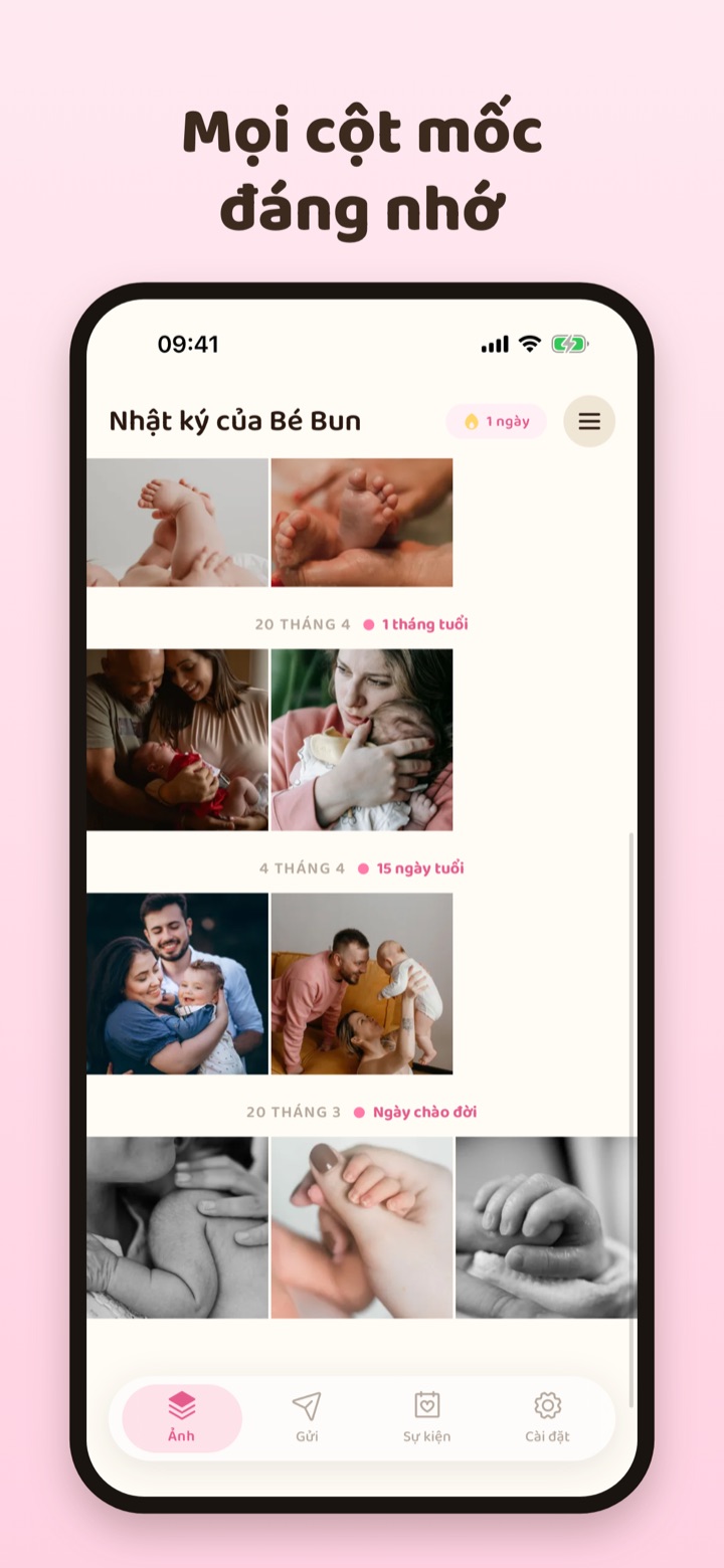 Ảnh chụp màn hình DayLog — milestone